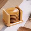 Bamboo Round Coasters Set Tea Cups Heat Insulating Coasters Kung Fu Square Coaster Tea Ceremony Accessories