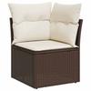 6 Piece Brown Garden Sofa Set with Cushions Poly Rattan