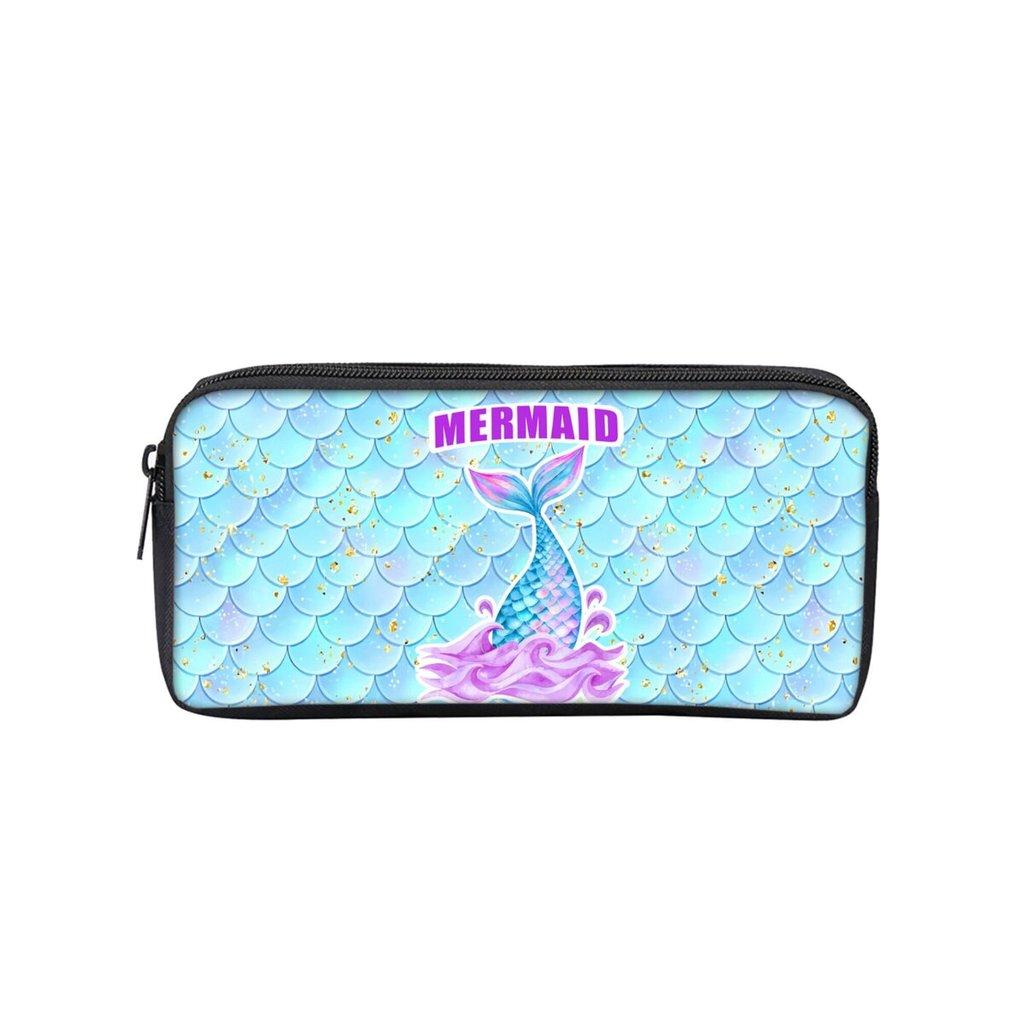 Mermaid Print Single Layered Pencil Case for Boy/Girls Best Gifts Cartoon School Supplies Pencil Pouch for Children