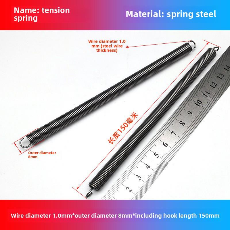 1.0mm Yellow Spring Steel Tension Spring with Hook Clamp for Mop Brake Binding Machine