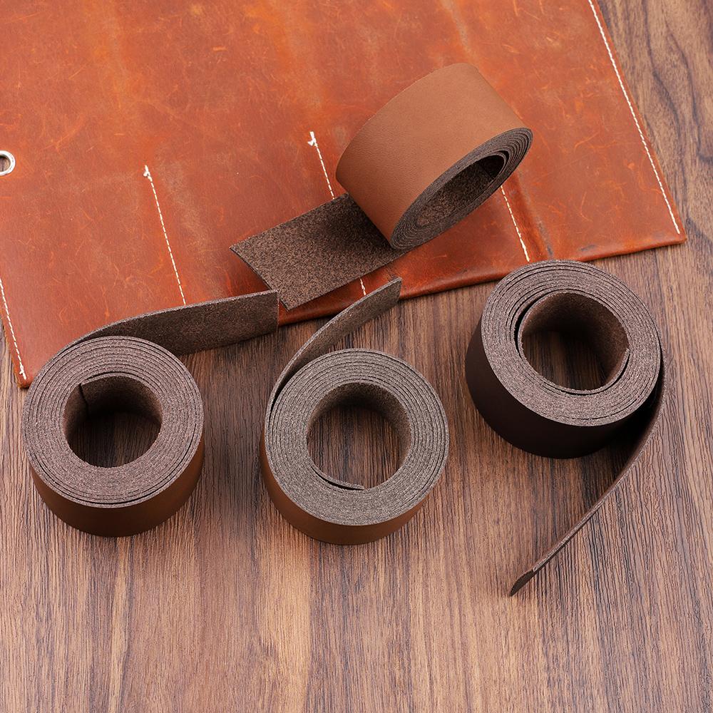 2 Meters Long DIY Crafts Leather Strap Wide Leather Craft Strips DIY Pet Collars Traction Ropes Belts Keychains Watch Straps