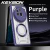 KEYSION Transparent Magnetic Case for Nothing Phone 3A Pro Silicone+PC Heavy Duty Shockproof Phone Cover for Nothing Phone 3A