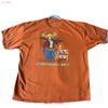 Construction Theme  T Shirt Mens 2XL Funny Orange Vintage Washed Stretched Slightly Versatile Comfortable Streetwear Stylish