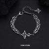 Hip Hop Zircon Dark Cross Bracelet For Man Woman Non Fading Titanium Steel Luxury Unisex Couple Bracelet Jewelry Cool Gift