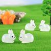 10pcs Cute Luminous Resin Easter Bunny Ornament Glowing in the Dark Miniature Rabbits Figurines Micro Landscape Decor