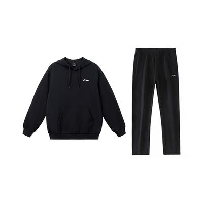 Li-Ning Minimalistischer einfarbiger lockerer bequemer klassischer vielseitiger Kapuzenpullover Casual Sportanzug Unisex Sweatshirt YWDV383-1+AKLU881-1