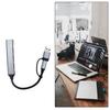 Multiple Port Aluminum USB C Hub Splitter With USB 3.0 High Speeded Transfer Compact Size Fit for Charging Data Syncing