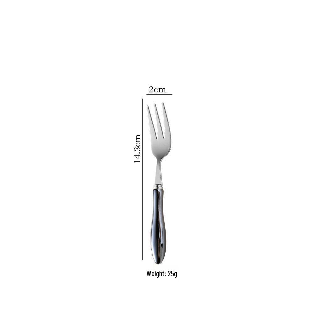 Macron High-End Ceramic Handle 304 Stainless Steel Cutlery Set: Round Spoon & Fork