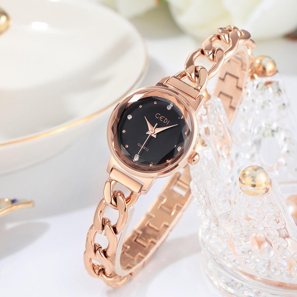 Gadi Elegant Womens Quartz Watch With Copper Chain Waterproof For Casual Daily Wear