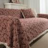 Thick Woven Floral Sofa Throw Cover Living Room Pet-Resistant Dustproof Decorative Blanket 3-Seater Couch