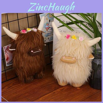 Adorable Highland Cow Toy Brown Or White 20cm Height 85g Weight