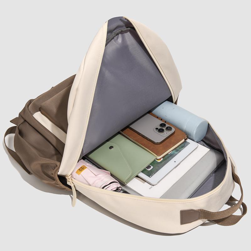 Contrast Color Student Schoolbag Men's Backpack Large Capacity Travel Backpack