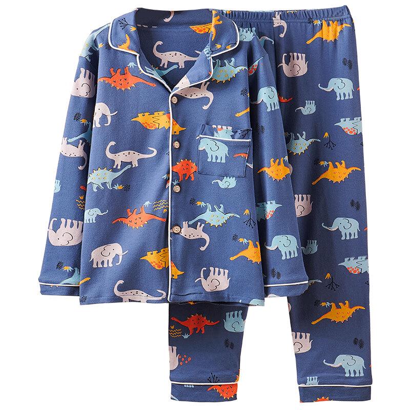 Langsha Boys' All-Season Pure Cotton Pajama Set