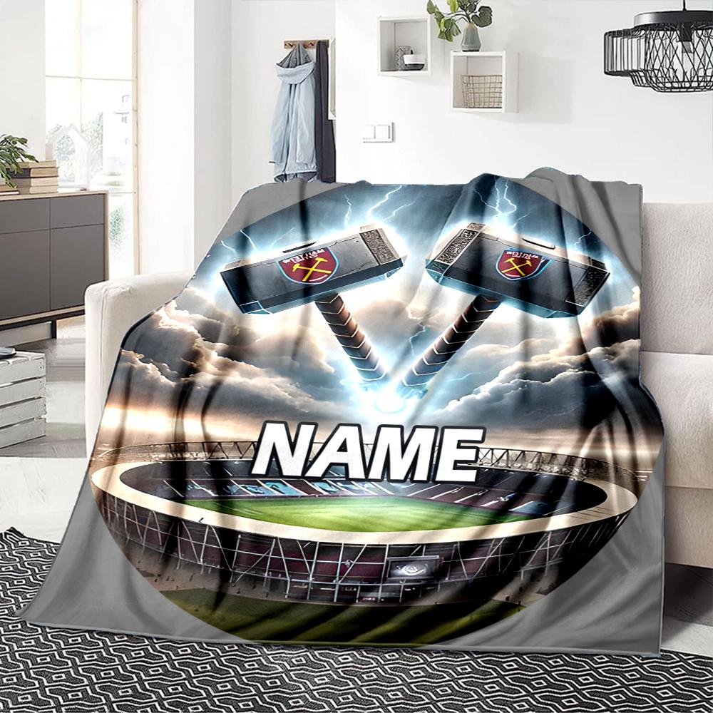 Custom Name Juventus Badge blanket for Couch & Bed, Plush Cozy Fuzzy Blanket Super Soft & Warm Blankets for Fall and Winter. 0908255