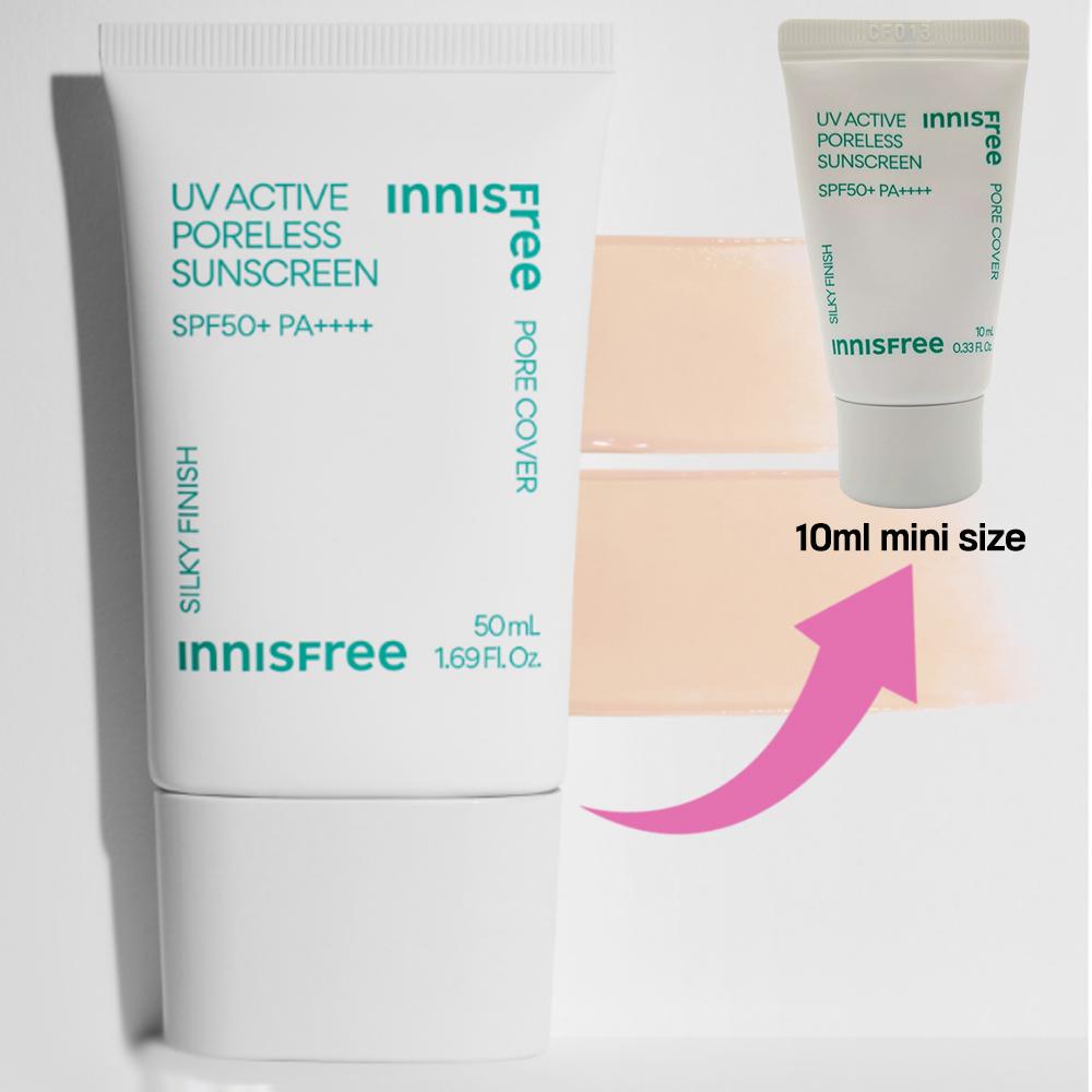 4ks/40ml_[INNISFREE] UV Active Poreless Sunscreen 10ml (SPF 50+/PA++++) (Vzorek)