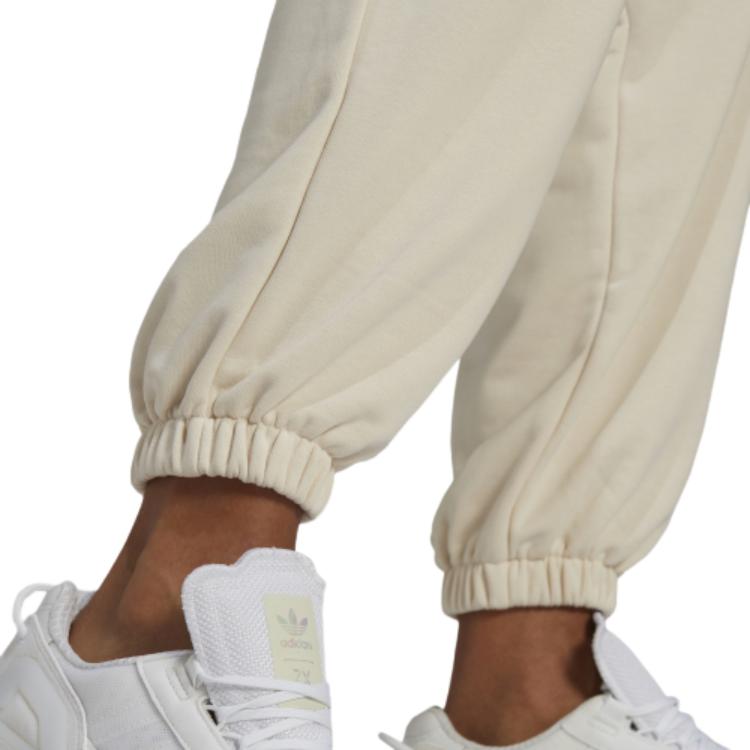 Adidas Originals Trefoil Sweatpants Solid Logo Cuffed Joggers Women Bottoms Yellow White HU1623