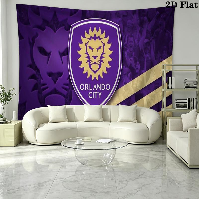 Orlando City SC Wall Tapestry Aesthetic Wall Hanging Printed Fabric Blanket Decorative Tapestries for Bedroom Living Room Home Decor