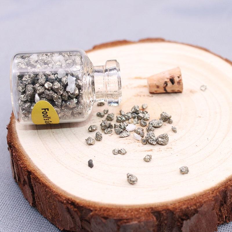 DIY lahvový zlatý přírodní pyrit minerální dekorativní křišťálový kámen železný pyritový vzorek drahokam
