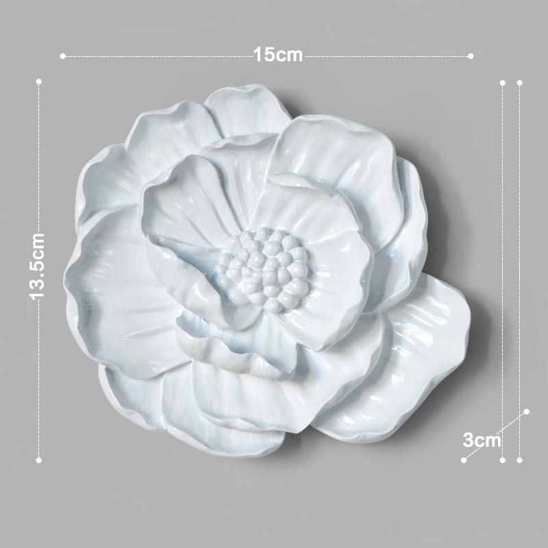 Szykowna 3D Biało-Szara Żywica Lotos Piwonia Kwiat Wiszące Ozdoby Styl Europejski Sztuka Dom TV Ściana Tło Dekor Rzemiosło Prezent