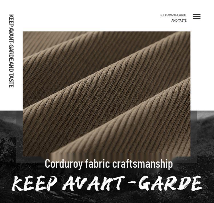 Corduroy Men's Casual Lapel Jacket - Youth Student Workwear Top