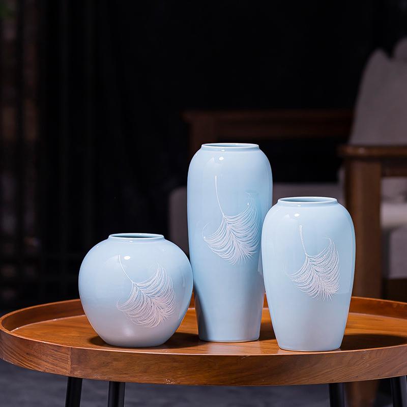 Handcrafted Jingdezhen Ceramic Vase: New Chinese Decor for Living Room and Clubhouse