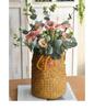 Nordic Seagrass Woven Flower Basket with Handle for Dried Flowers and Ornaments