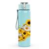 1PC Sunflower Daisy Dried Flower Print 750ml Color Plastic Sports Water Bottle Leakproof Flip Straw Lid Suitable for Sports Office Home Use