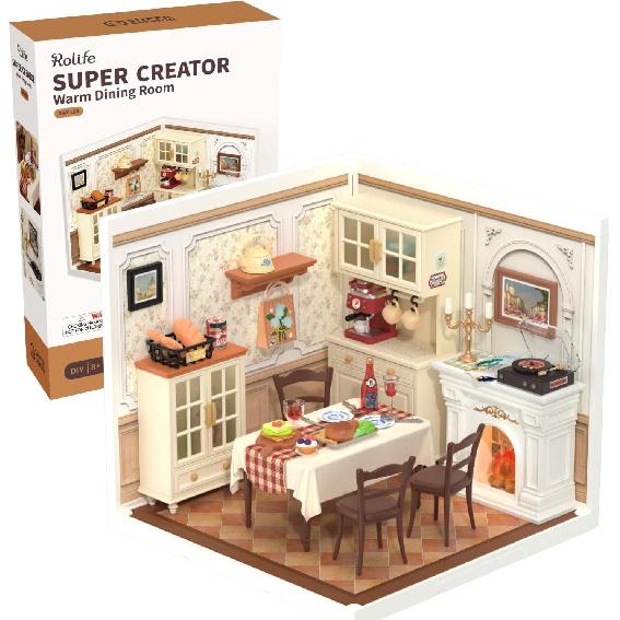 Rolife Super Creator-DIY Plastic Miniature House for Adults, Mini Blocks Model Kit Building Set for Teens 8-12, DIY Crafts/Hobbies/Building Blocks