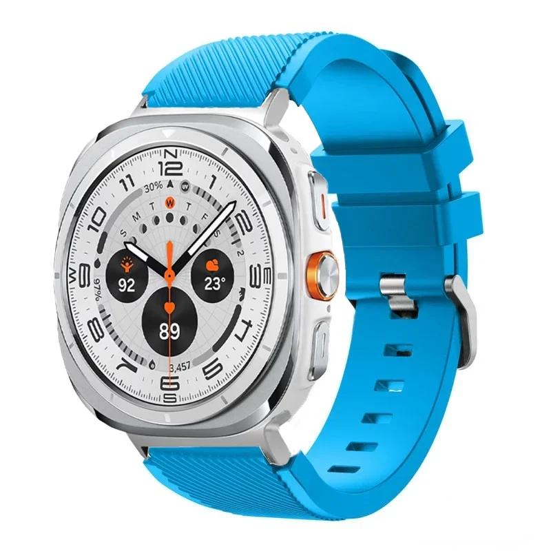 Silicone Strap For Samsung Galaxy Watch Ultra 2026 47mm Stripe Texture Replacement Band For Samsung Watch 8/8 Classic Accessory