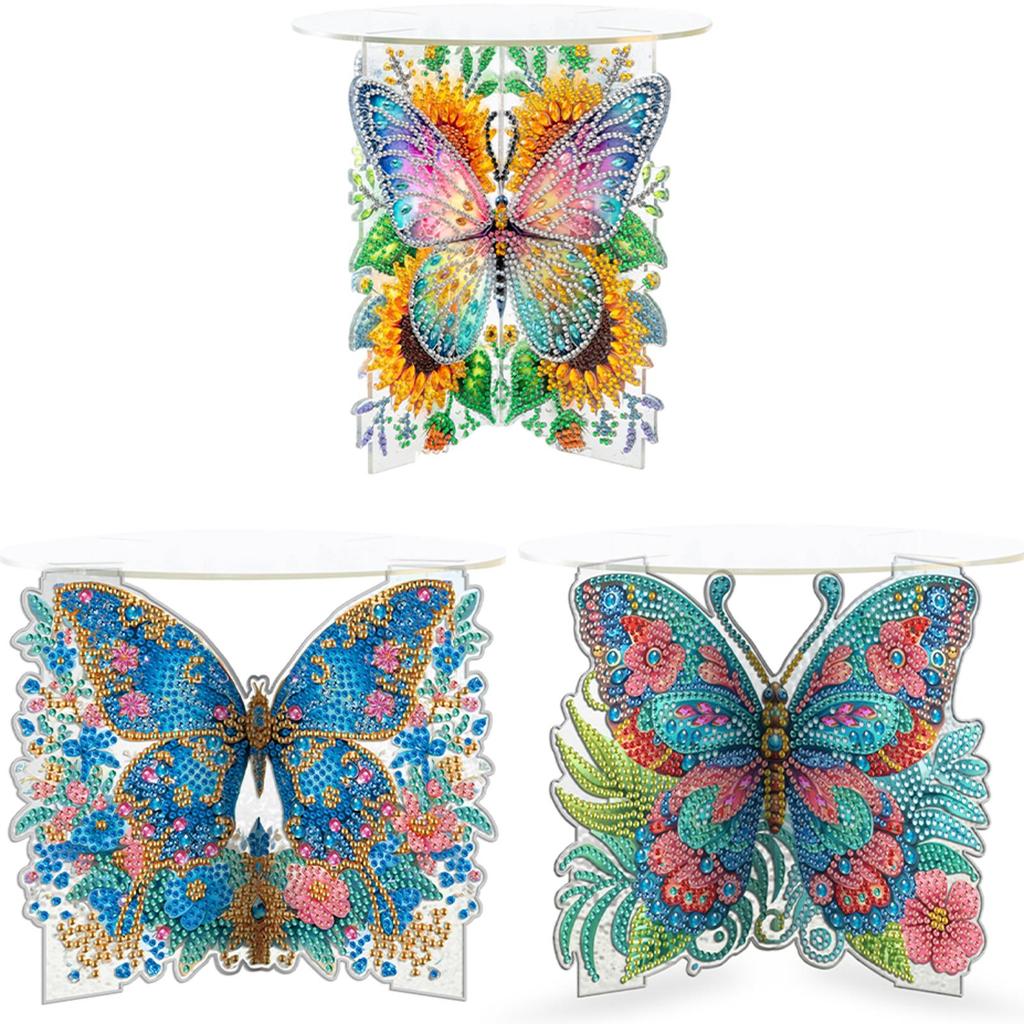 Acrylic Butterfly Flower Diamond Painting Plant Stand Diamond Art Potted Plant Holder Potted Plant Holder Rack for DIY Art Craft