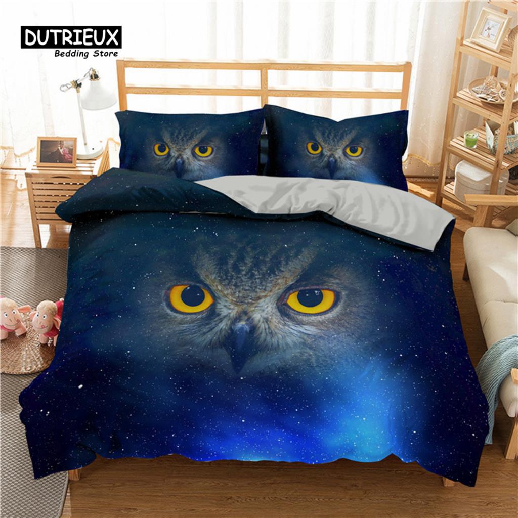 Durable Lightweight Animals Cartoon Owl Butterfly Elephant 3D Print Turtle For Child Adults Polyester King Comforter