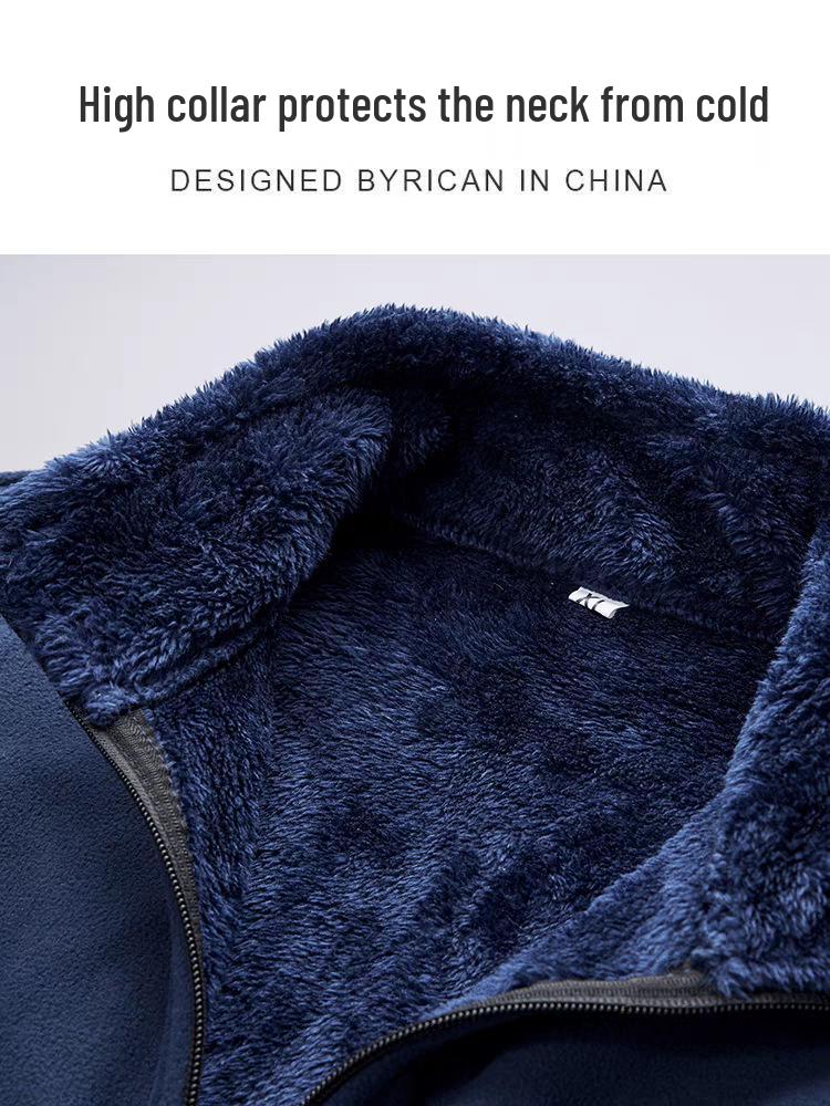 Men’s Winter Fleece Outerwear: Plus Velvet Sweatshirts for Middle-Aged and Elderly Dads and Grandpas