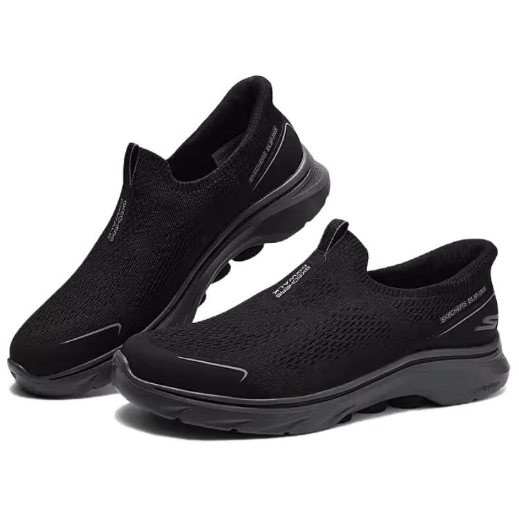 Skechers Go Walk 7 Comfortable Casual Wear Durable Breathable Low Top Lifestyle Shoes Men Sneaker Black 216553-BKCC