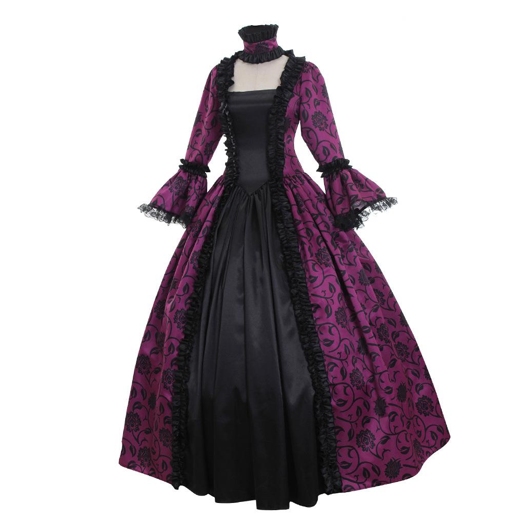 Victorian Renaissance Ball Gown, Medieval Gothic Lolita Long Sleeve Dress for Women, Halloween & Masquerade Parties