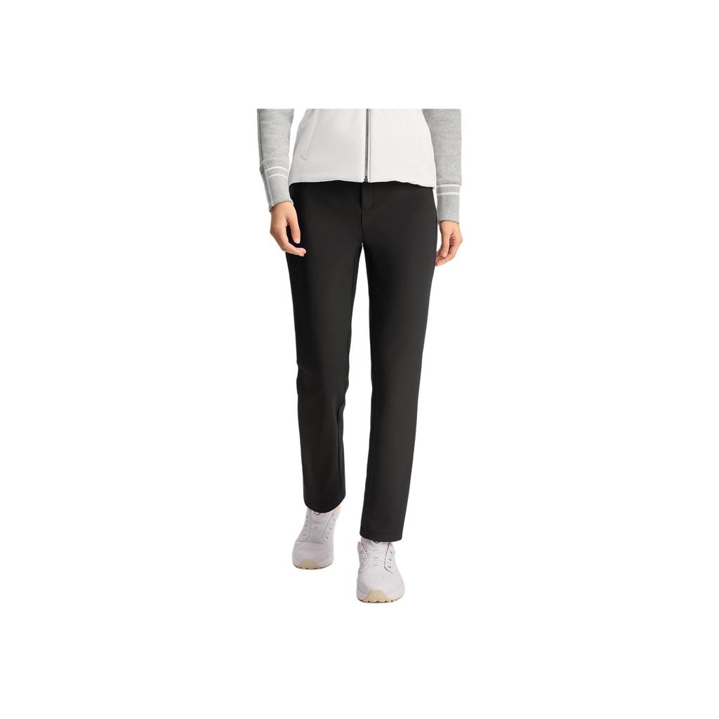 Fila Golf Series Solid Color Comfortable Straight Leg Knit Sports Pants Women Pants Black A11W515601F-BK
