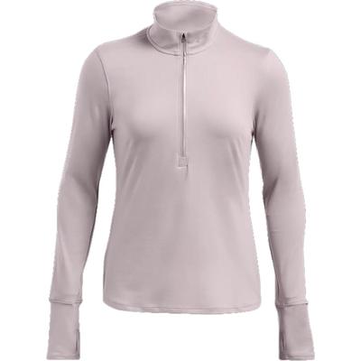 Clasificatorio UA Sólido Transpirable Running Cuello Mao Manga Larga Camiseta Tops Mujer Gris Fatiga 1379349-015