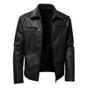 European and American men's double zipper casual large size lapel leather jacket men