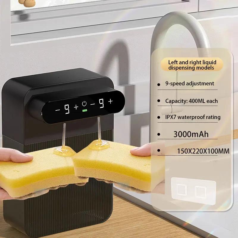 

Automatic induction hand sanitizer USB rechargeable double head touch free wall mounted foam gel soap dispenser cup dispenser