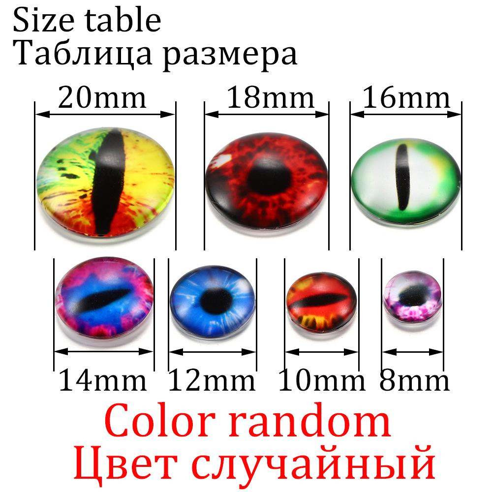 20 Piezas/lote Ojos de Dragón Ojo de Gato Juguetes Amuletos Redondos Manualidades 8-20 mm Cabujones de Vidrio Hechos a Mano Accesorios para Hacer Colgantes DIY