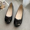 22 new round head flat bottom fashion casual large size light mouth bow single shoes