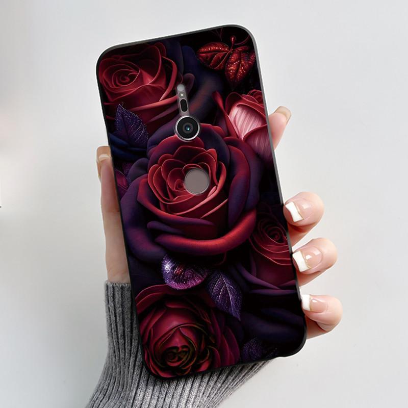 Trendy Milk Tea Rabbit Printed Case For Sony Xperia XZ2/SO-03K Black Case For Sony Xperia XZ3/SO-01L Anti-scratch Soft Shell