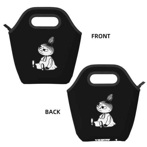 Moomi Lunch Tote Bag, Women's, Insulated and Thermal Lunch Bag, Walking Bag, Mini Bag, Black, Zippered, Shopping Bag, Small Bag, Cooler Bag, Lunch Bag