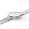 KLON CONNECTION HALFGRAIN LATTER 38mm Watch with Silver Shell and Mesh Wood Grain Stylish -SILVER MESH- Watch, Christmas/Holiday Strap, Finish,