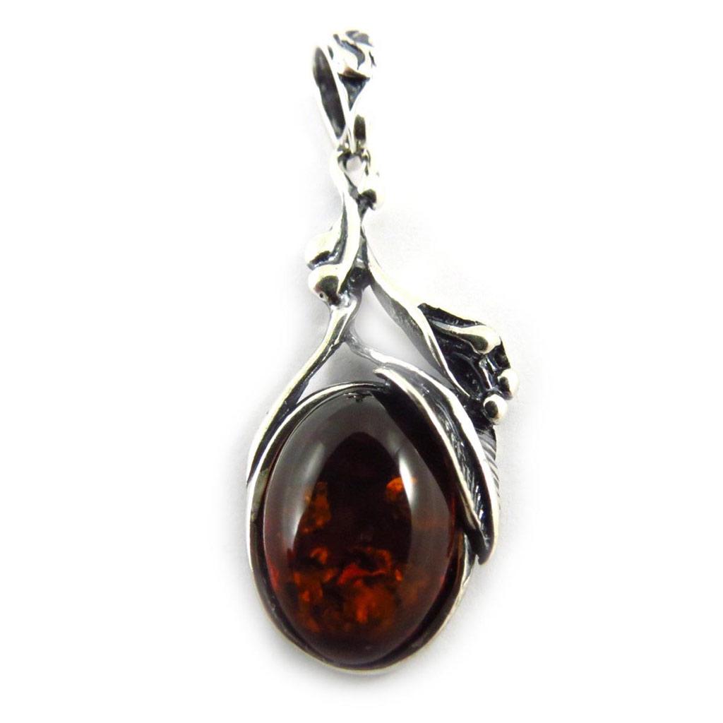 Les Trésors De Lily [J5658] - Amber 'Inspiration' Silver Pendant