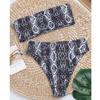 Women's Sexy Stripe Print  High Cut Leg Bikini Set Two Piece Swimsuit