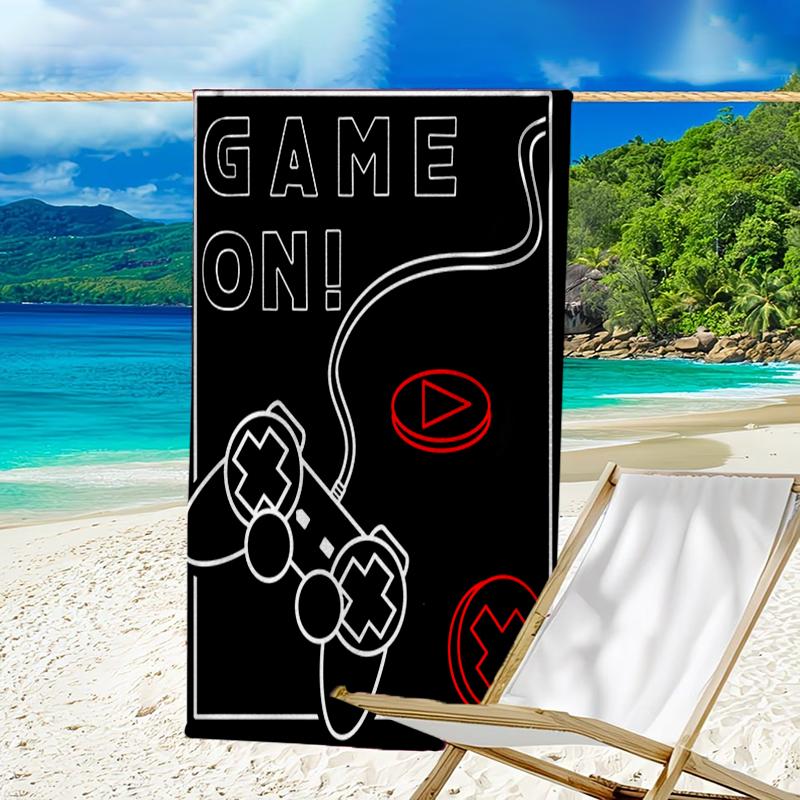Ultra-Soft Beach Towel with Game Controller Theme,Ideal for Pool - Camping, Diving - Perfect Travel Essential, Vibrant Beach Towel.