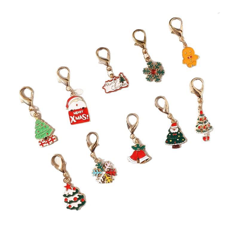 1PC Enamel Backpack Decorative Clip for Keys Party Alloy Bag Pendants Christmas Keychain Gifts Storage Wallet Aesthetic