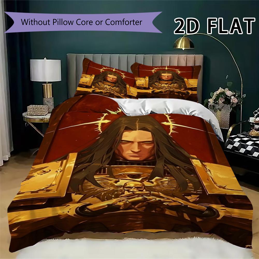 Imperium of Man Pattern Bedding uilt Set uilt Cover Pillowcase Home Decoration Birthday Gift (1 * duvet cover + 2 * pillowcase without core)