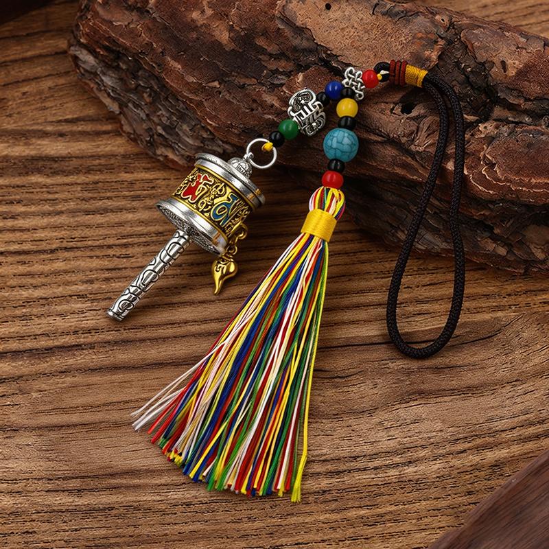 Ethnic Style Colorful Tassel Pendant Keychain Boho Handbag Charms Car Hanging Ornament for Girls Accessories