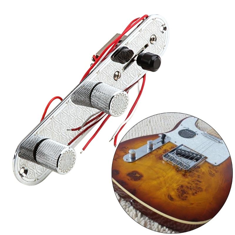 3 Way Wired Loaded Control Plate with Switch Knob for Electric Guitar Playing